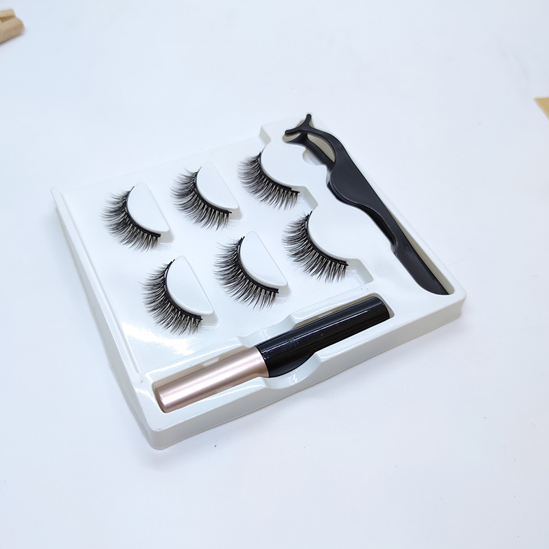 3 par magnetiske øyevipper med vanntett magnetisk eyeliner