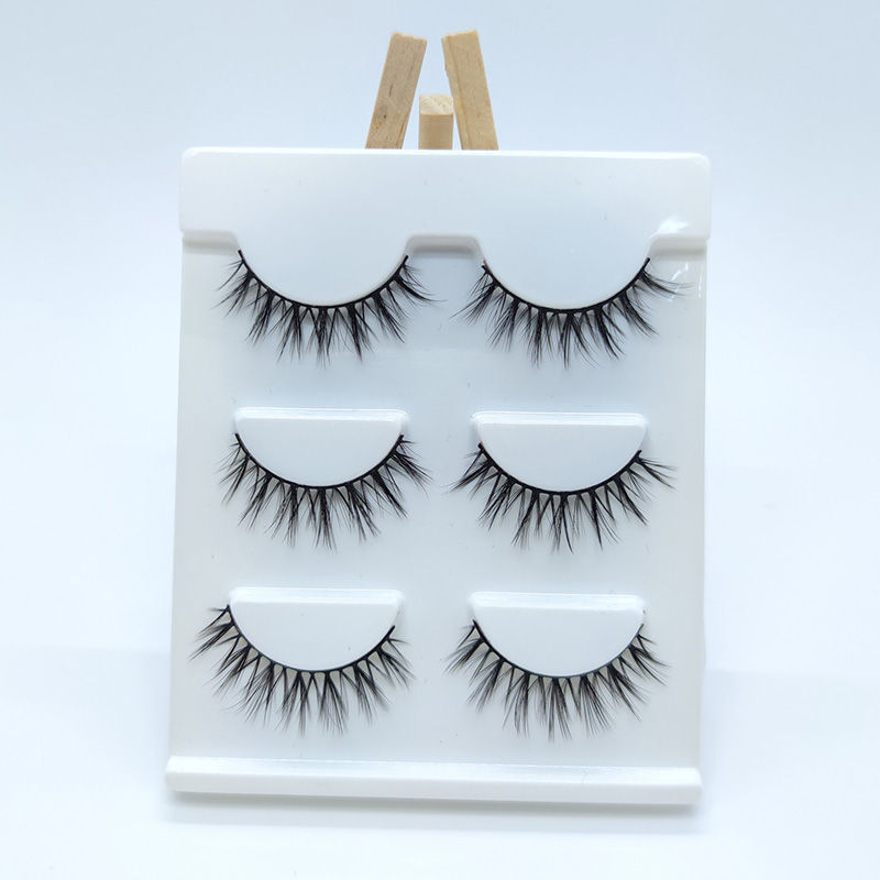 3 Par Pakke Luksus Faux Mink 3D Silk Lashes Falske øyevipper