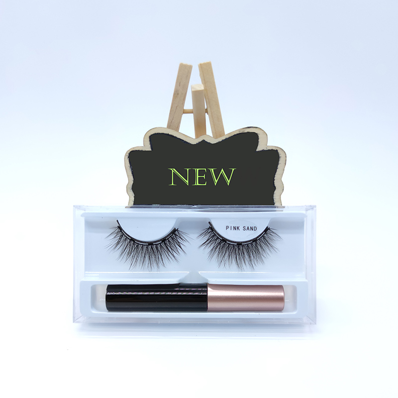 3D Faux Mink 1 par magnetiske øyenvippe eyelinersett