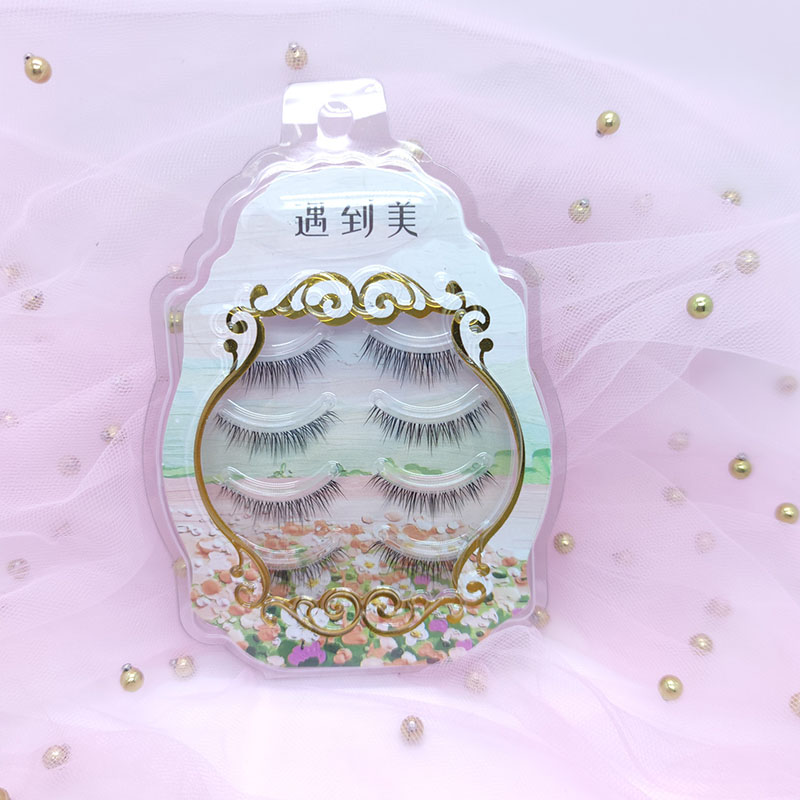 3D Faux Mink Lashes 4 Par klare bånd volum syntetiske vipper