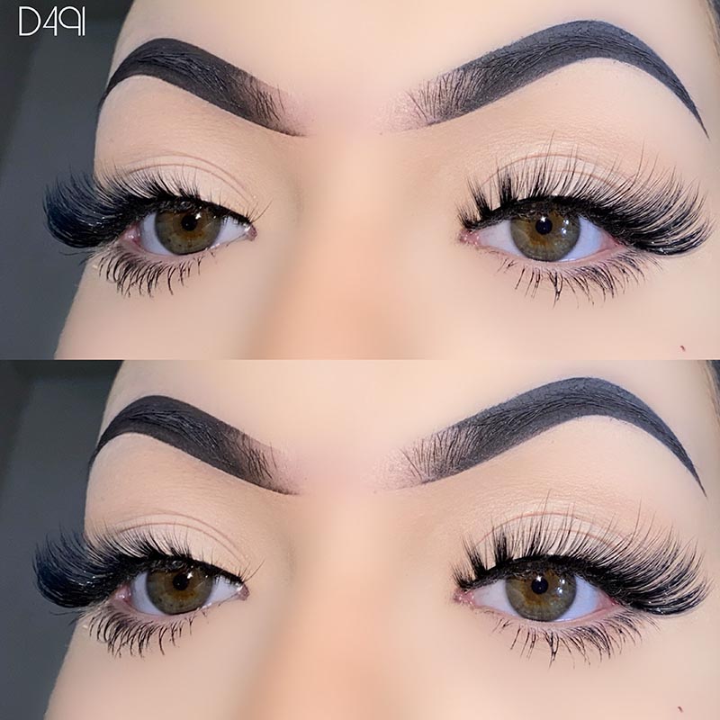 Naturlig utseende L Curl Mink Fluffy Cat Eye lashes